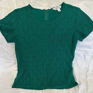 Market & Spruce Medium Green Lace Top